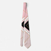 Cravate Design géométrique moderne Grilles d'or rose (Dos)