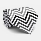 Cravate Design graphique noir et blanc Zigzag Motif (Roulé)