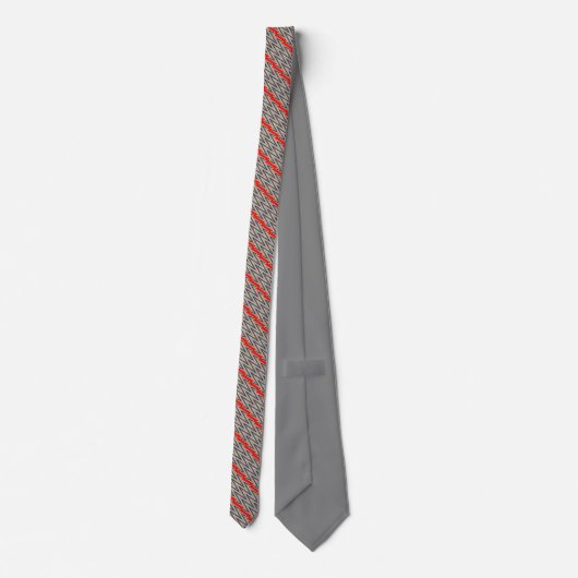 Cravate Design gris et rouge chevron (Dos)