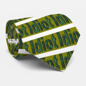 Cravate Design "Idiot" vert stylisé (Roulé)