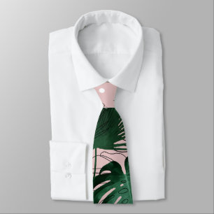 Cravate Design moderne or tropical feuilles et doddles