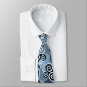 Cravate Design Motif Abstrait tourbillonnant Poudre Bleu A (Attaché)