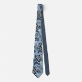 Cravate Design Motif Abstrait tourbillonnant Poudre Bleu A (Devant)