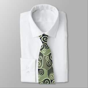 Cravate Design Motif Abstrait tourbillonnant Sage Green Ar