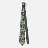 Cravate Design Motif Abstrait tourbillonnant Sage Green Ar (Devant)