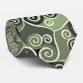 Cravate Design Motif Abstrait tourbillonnant Sage Green Ar (Roulé)