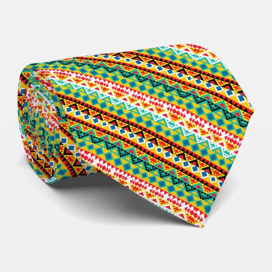 Cravate Design motif aztèque coloré (Roulé)
