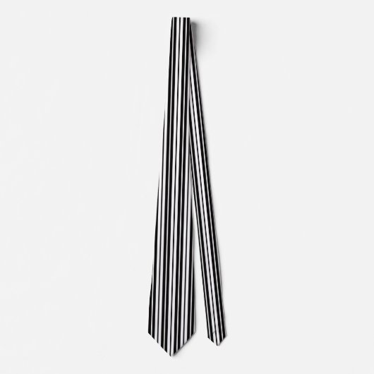 Cravate Design Motif de bandes verticales en noir blanc (Devant)