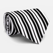 Cravate Design Motif de bandes verticales en noir blanc (Roulé)