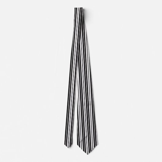 Cravate Design Motif de bandes verticales en noir blanc (Dos)