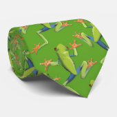Cravate Design Motif de grenouilles à arbre vert (Roulé)