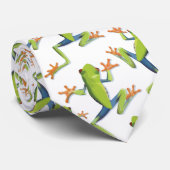 Cravate Design Motif de grenouilles à arbre vert (Roulé)