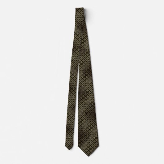 Cravate Design Motif Diamond Or Noir (Dos)