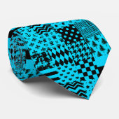 Cravate Design Motif mixte en noir bleu (Roulé)