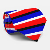 Cravate Design Motif Red Blue Stripes (Roulé)