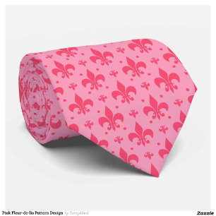 Cravate Design Motif rose Fleur de lis