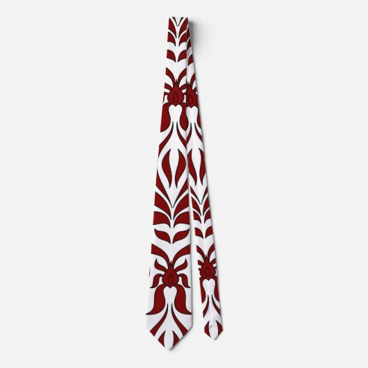 Cravate Design Motif rouge et blanc sans faille (Devant)