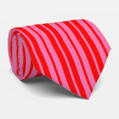 Cravate Design Motif rouge rose élégant rayures (Roulé)