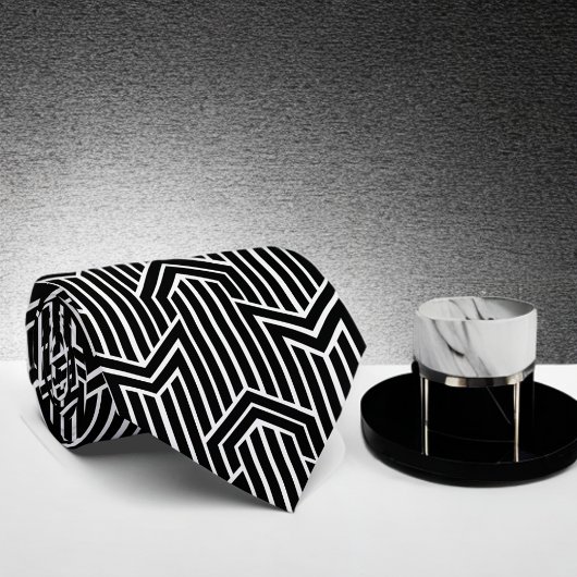 Cravate Design noir blanc Art déco Mites Mens Chic