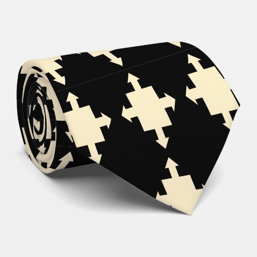 Cravate Design noir et crème (Roulé)