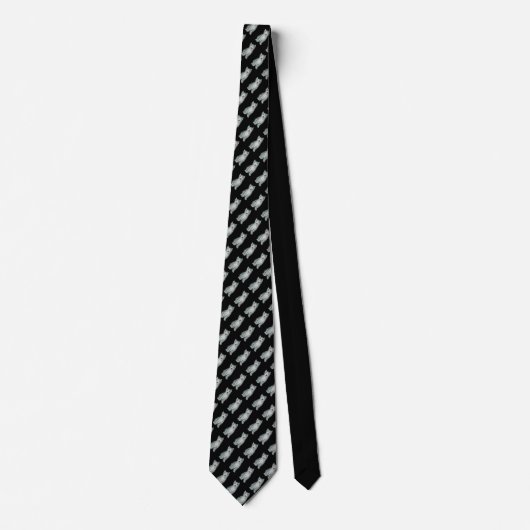 Cravate design original chaton en tabby gris et blanc (Devant)
