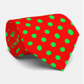 Cravate Design Pois vert Arrière - plan rouge