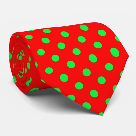 Cravate Design Pois vert Arrière - plan rouge
