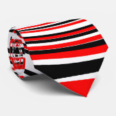 Cravate Design psychédélique rouge blanc et noir (Roulé)