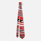 Cravate Design psychédélique rouge blanc et noir (Dos)