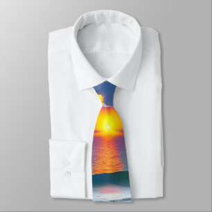 Cravate design, Sunrise Ocean Waves