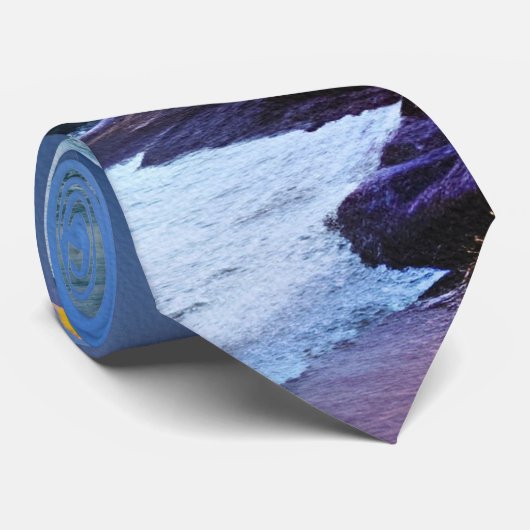 Cravate design, Sunrise Ocean Waves (Roulé)