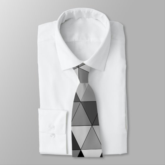 Cravate Design triangle noir, gris et blanc élégant (Attaché)