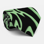 Cravate Design tribal noir Abstrait sur vert (Roulé)