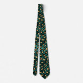 Cravate Design turquoise et Gold Leopard Series 3 (Dos)