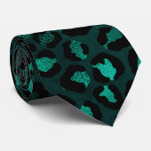 Cravate Design turquoise et Gold Leopard Series 4 (Roulé)