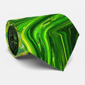 Cravate Design vert et jaune (Roulé)
