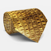 Cravate Designer Alligator Crocodile peau brillant or Brow (Roulé)