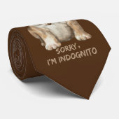 Cravate DÉSOLÉ JE SUIS INDOGNITO (Français Bulldog) petit  (Roulé)