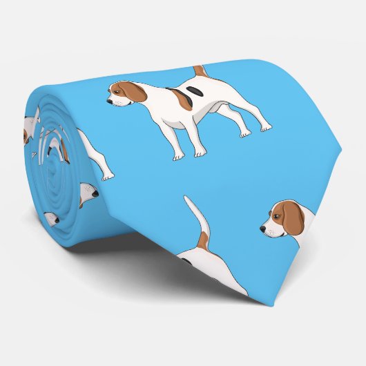 Cravate dessin animé de chien beagle (Roulé)