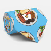 Cravate dessin animé du petit-déjeuner anglais (Roulé)