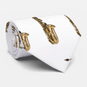 Cravate dessin animé saxophone (Roulé)