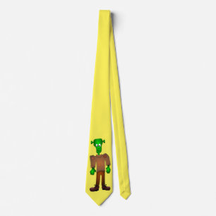 Cravate dessin animé vert homme monstre Halloween art