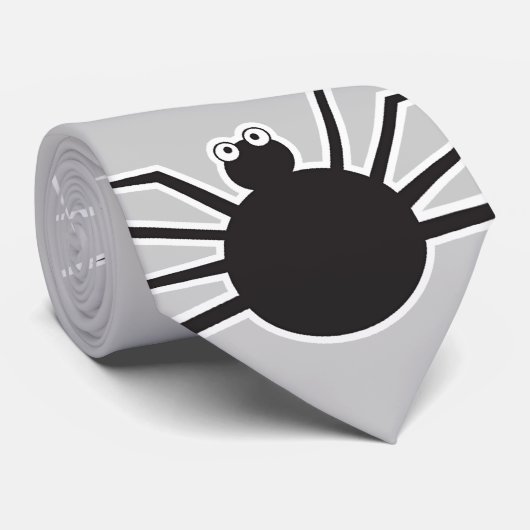 Cravate Dessin Black Spider Et Web Fun Halloween Party (Roulé)