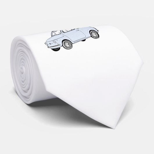 Cravate Dessin bleu de style de crayon de Fiat 500 (Roulé)