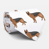 Cravate dessin de berger allemand (Roulé)