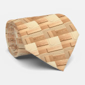 Cravate Dessin de bois géométrique sur sable (Roulé)