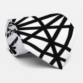 Cravate Dessin De Ligne Mécanique Moderne Noir Et Blanc (Roulé)