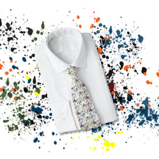 Cravate Dessin de peinture coloré Messy Abstrait moderne