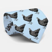 Cravate Dessin de poulet noir et blanc (Roulé)