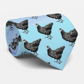 Cravate Dessin de poulet noir et blanc  (Roulé)